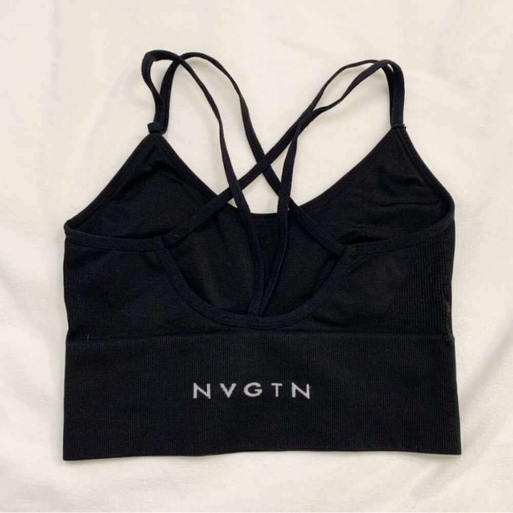 NVGTN Black Strappy Seamless Sports Bra XS